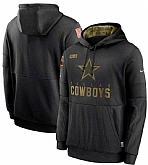 Men's Dallas Cowboys Nike Black 2020 Salute to Service Sideline Performance Pullover Hoodie,baseball caps,new era cap wholesale,wholesale hats